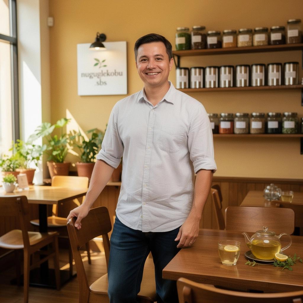 Pohár s horúcim čajom z citrónovej verbény, obklopený citrónmi a kvetmi.